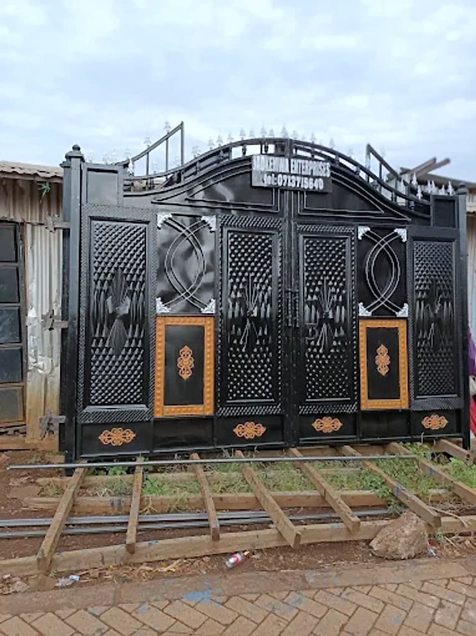 Black & Copper Panel Compound Gate