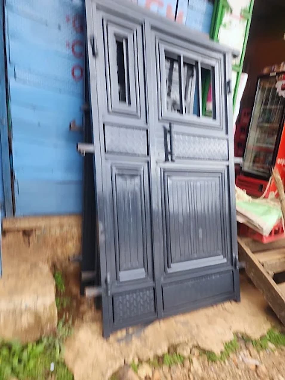 Charcoal Double Door with Glazing