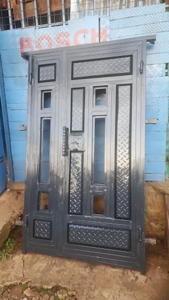 Grey Panelled Door with Fanlight