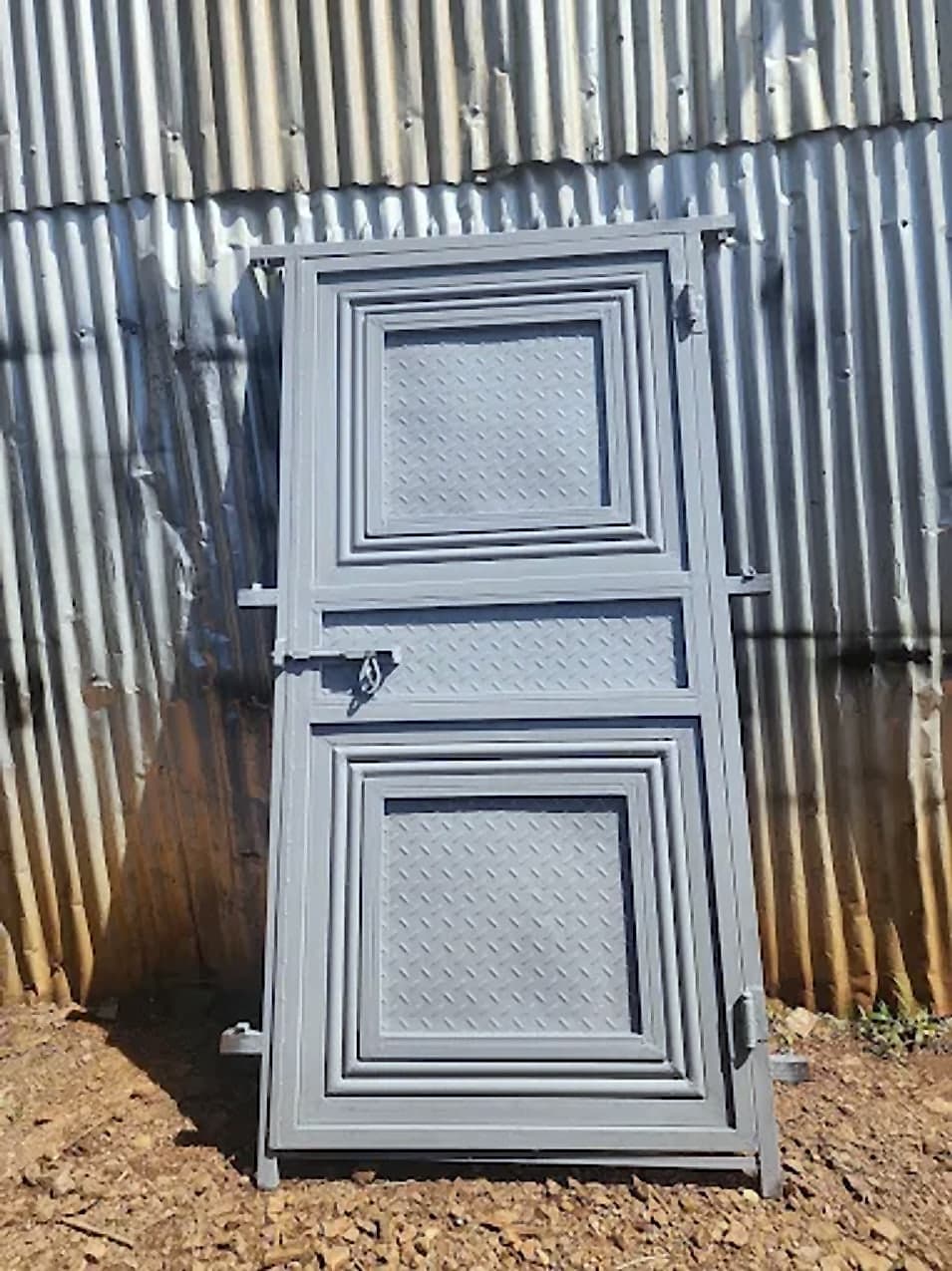 Grey Two-Panel Steel Door