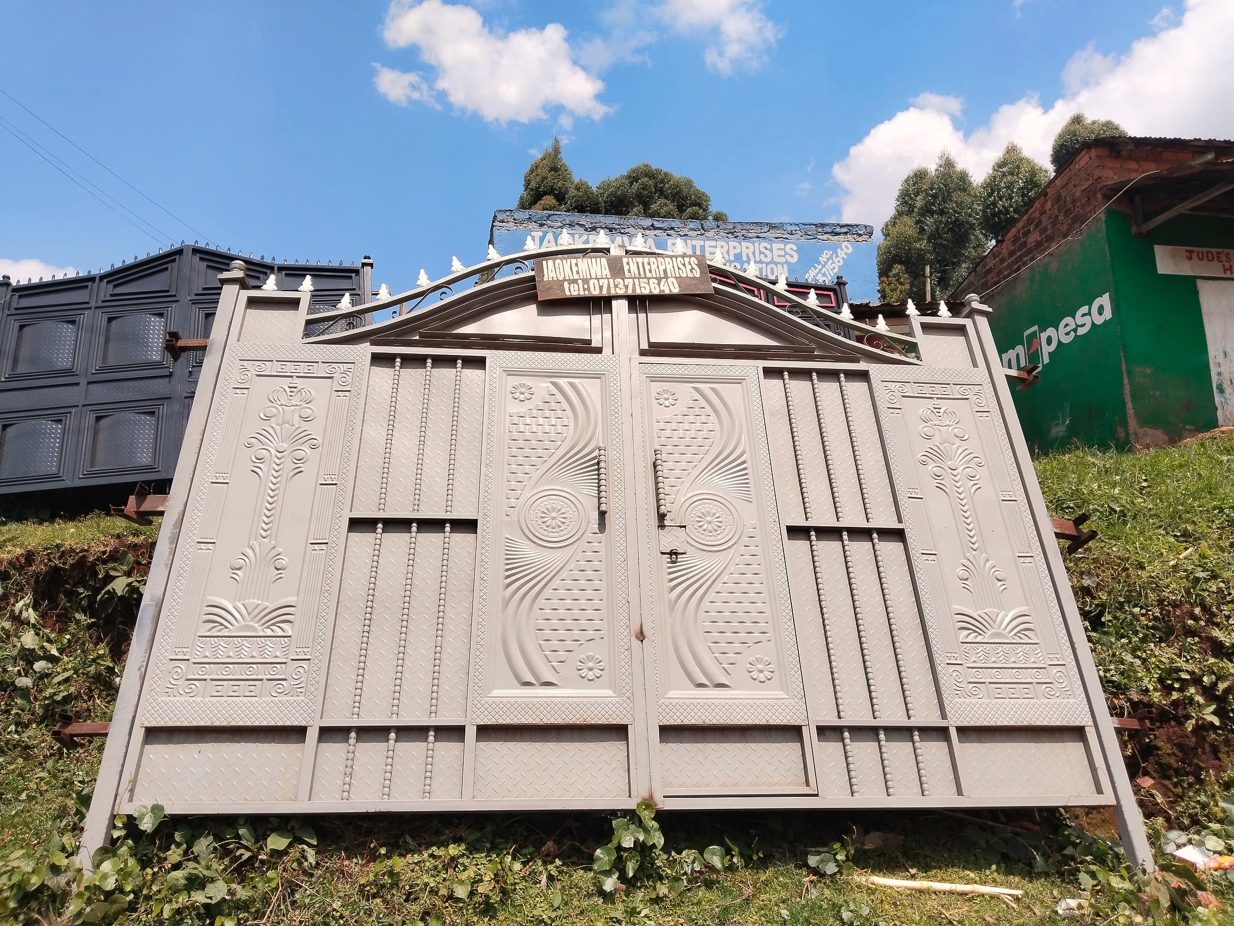 Silver Ornate Double Compound Gate