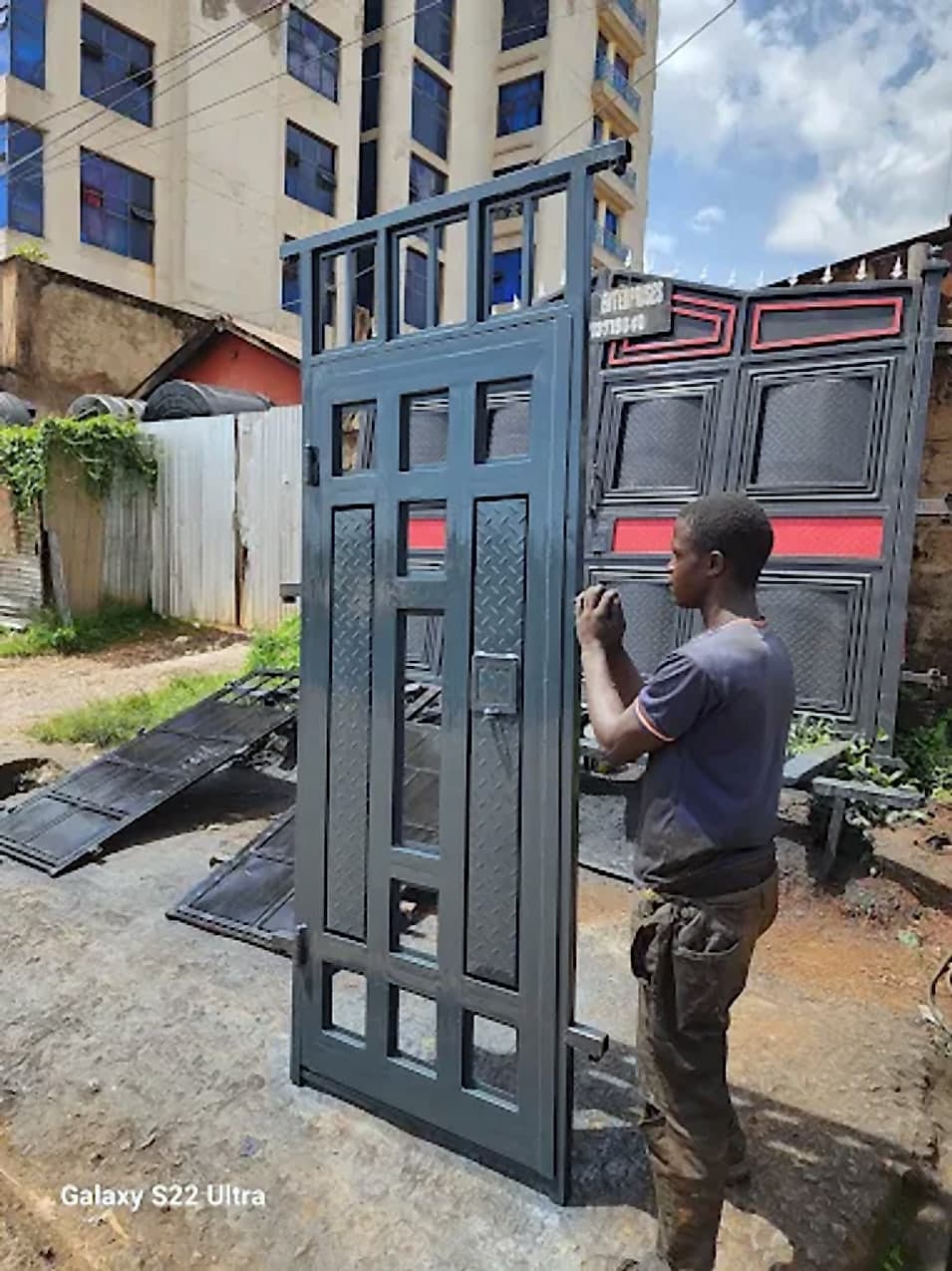Spraying a Door Frame