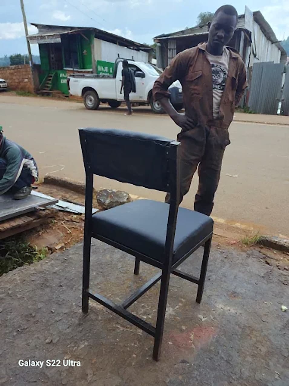 Upholstered Steel-Frame Chair