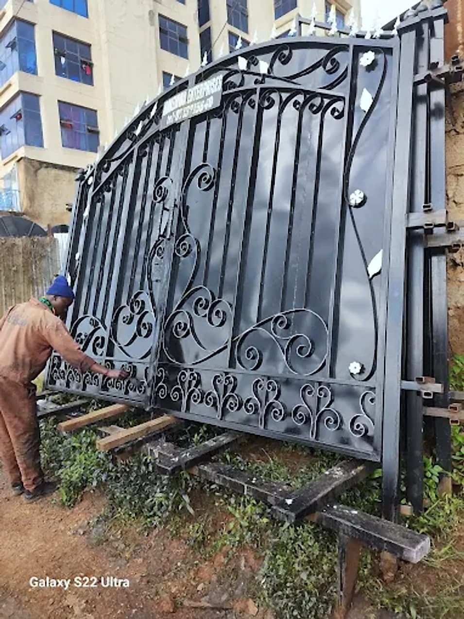 Wrought Iron Scroll Gate in Fabrication